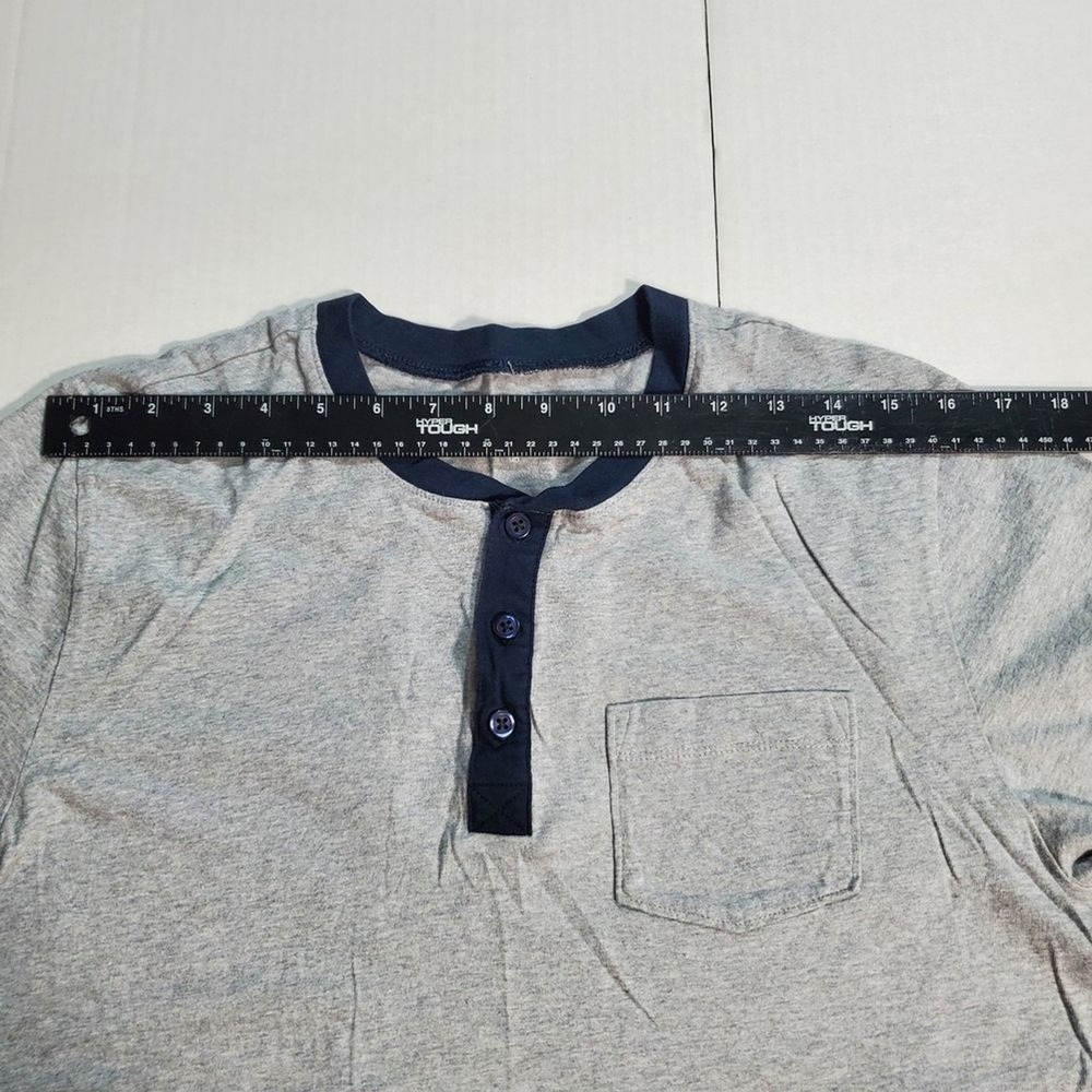 PAJAMAGRAM. Men pajama set, ringer tee with gray jogger pant pj-men. SKU# A-98 - Picture 10 of 16